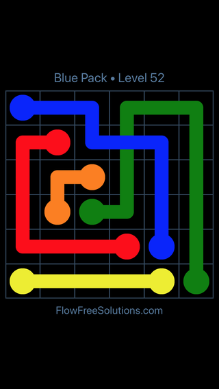 Solution and Answer to the Puzzle for Flow Free: Bridges Blue Pack Level 22