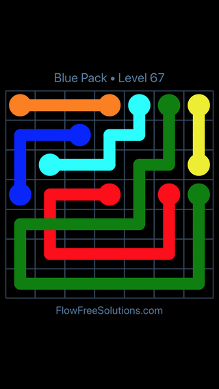 Solution and Answer to the Puzzle for Flow Free: Bridges Blue Pack Level 7