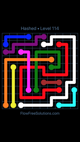 Solution and Answer to the Puzzle for Flow Free: Bridges Hashed Pack Level 114