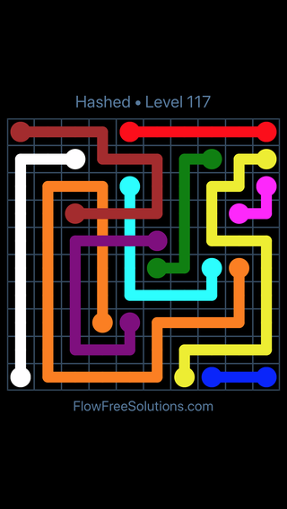 Solution and Answer to the Puzzle for Flow Free: Bridges Hashed Pack Level 117
