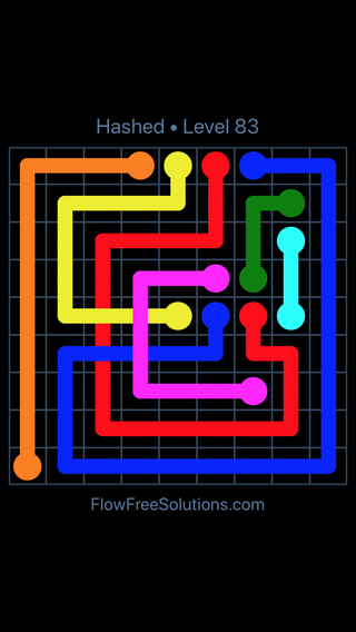 Solution and Answer to the Puzzle for Flow Free: Bridges Hashed Pack Level 83