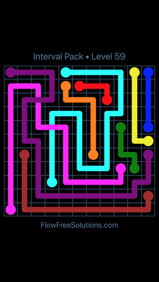 Solution and Answer to the Puzzle for Flow Free: Bridges Interval Pack Level 59