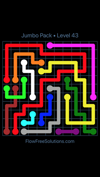 Solution and Answer to the Puzzle for Flow Free: Bridges Jumbo Pack Level 13
