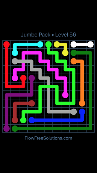 Solution and Answer to the Puzzle for Flow Free: Bridges Jumbo Pack Level 26