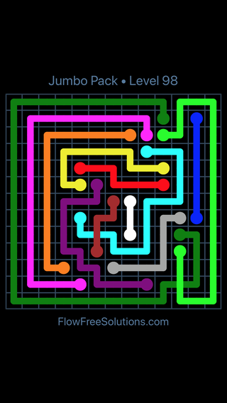 Solution and Answer to the Puzzle for Flow Free: Bridges Jumbo Pack Level 8
