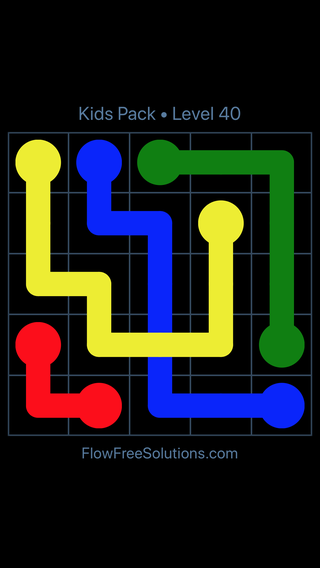 Solution and Answer to the Puzzle for Flow Free: Bridges Kids Pack Level 40