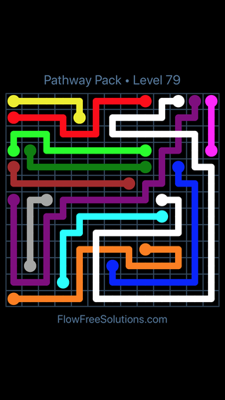Solution and Answer to the Puzzle for Flow Free: Bridges Pathway Pack Level 79