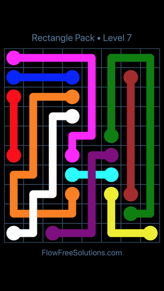 Solution and Answer to the Puzzle for Flow Free: Bridges Rectangle Pack Level 7