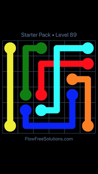 Solution and Answer to the Puzzle for Flow Free: Bridges Starter Pack Level 29