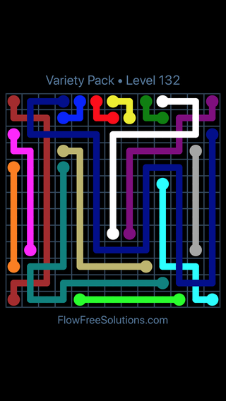 Solution and Answer to the Puzzle for Flow Free: Bridges Variety Pack Level 132