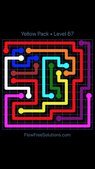 Solution and Answer to the Puzzle for Flow Free: Bridges Yellow Pack Level 7