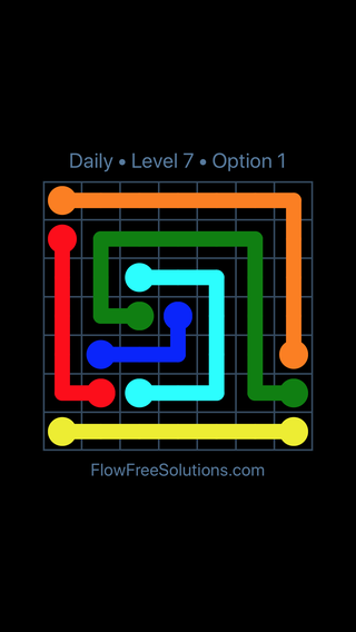 Solution and Answer to the Puzzle for Flow Date Wednesday, July 11, 2018 Level 7