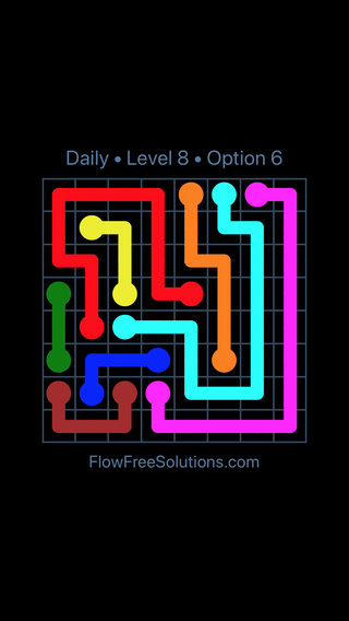 Solution and Answer to the Puzzle for Flow Date Wednesday, July 11, 2018 Level 8
