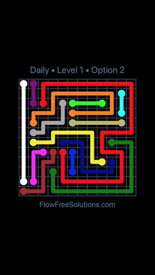 Solution and Answer to the Puzzle for Flow Date Sunday, October 7, 2018 Level 1