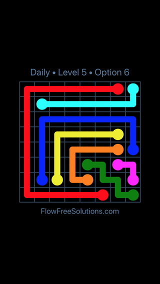 Solution and Answer to the Puzzle for Flow Date Friday, October 12, 2018 Level 5