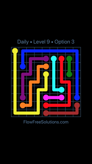 Solution and Answer to the Puzzle for Flow Date Saturday, November 11, 2017 Level 9