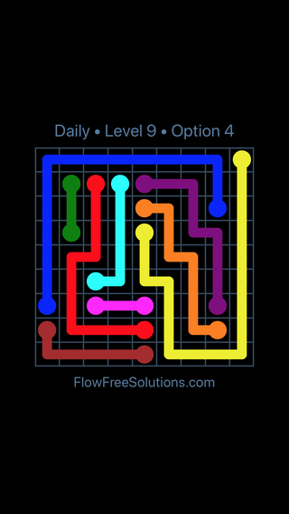 Solution and Answer to the Puzzle for Flow Date Saturday, November 11, 2017 Level 9