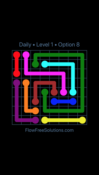 Solution and Answer to the Puzzle for Flow Date Wednesday, August 8, 2018 Level 1