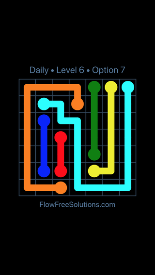 Solution and Answer to the Puzzle for Flow Date Sunday, June 10, 2018 Level 6