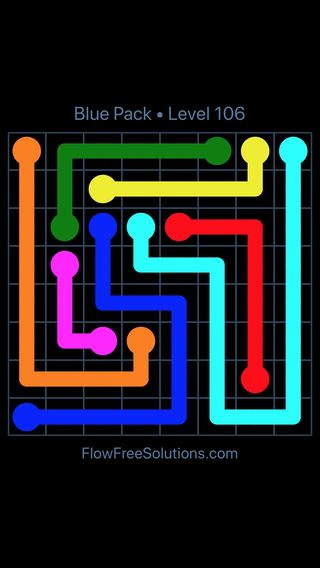 Solution and Answer to the Puzzle for Flow Free Blue Pack Level 16