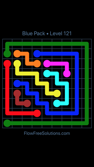 Solution and Answer to the Puzzle for Flow Free Blue Pack Level 1