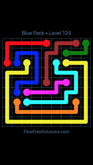 Solution and Answer to the Puzzle for Flow Free Blue Pack Level 4