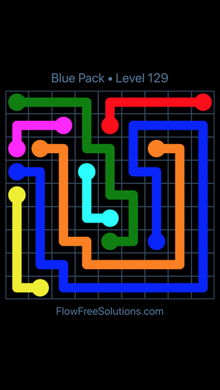 Solution and Answer to the Puzzle for Flow Free Blue Pack Level 9