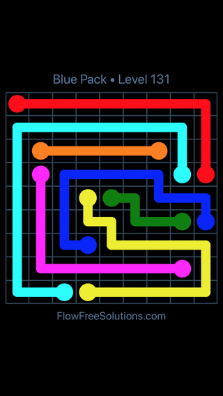 Solution and Answer to the Puzzle for Flow Free Blue Pack Level 11