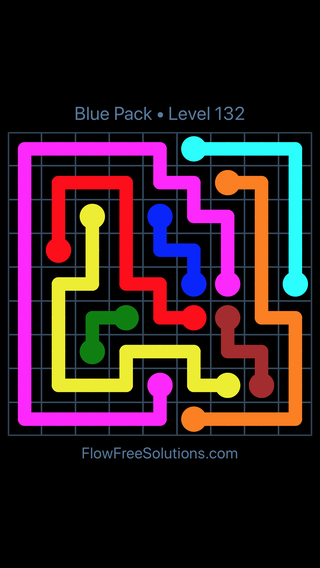 Solution and Answer to the Puzzle for Flow Free Blue Pack Level 12