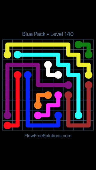 Solution and Answer to the Puzzle for Flow Free Blue Pack Level 20