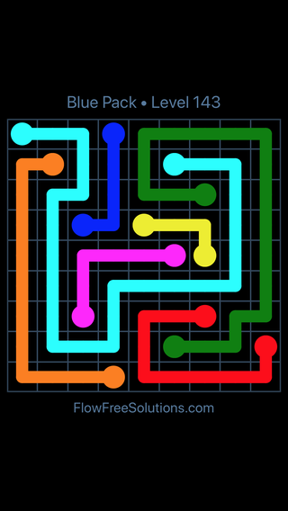 Solution and Answer to the Puzzle for Flow Free Blue Pack Level 23