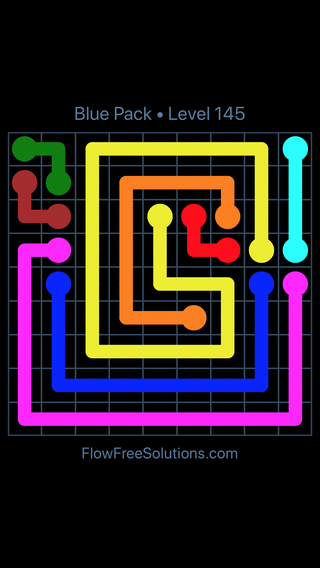 Solution and Answer to the Puzzle for Flow Free Blue Pack Level 25
