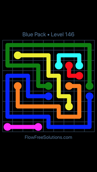 Solution and Answer to the Puzzle for Flow Free Blue Pack Level 26