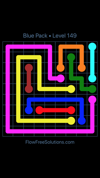 Solution and Answer to the Puzzle for Flow Free Blue Pack Level 29