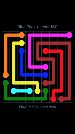 Solution and Answer to the Puzzle for Flow Free Blue Pack Level 30