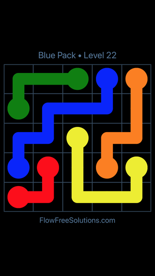 Solution and Answer to the Puzzle for Flow Free Blue Pack Level 22