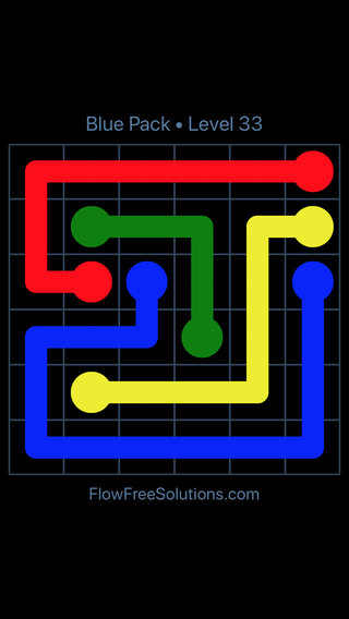 Solution and Answer to the Puzzle for Flow Free Blue Pack Level 3