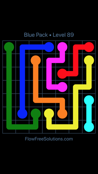 Solution and Answer to the Puzzle for Flow Free Blue Pack Level 29