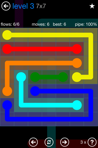 Solution and Answer to the Puzzle for Flow Bonus Pack Set 7x7 Level 3