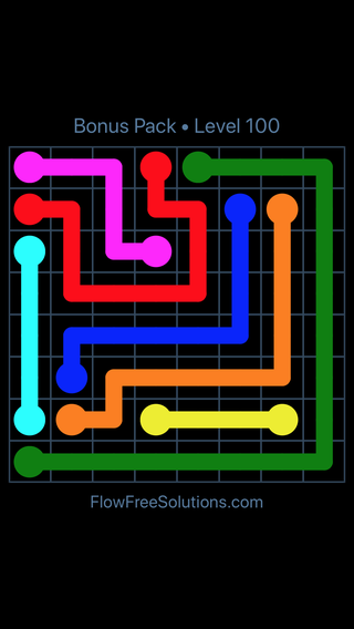 Solution and Answer to the Puzzle for Flow Free Bonus Pack Level 10