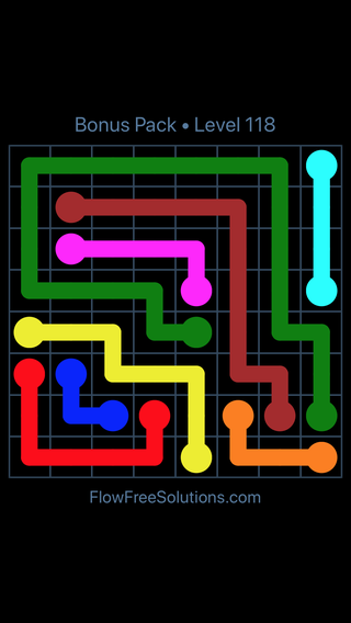 Solution and Answer to the Puzzle for Flow Free Bonus Pack Level 28