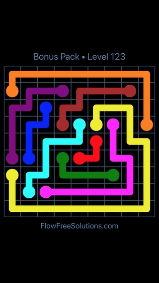 Solution and Answer to the Puzzle for Flow Free Bonus Pack Level 3