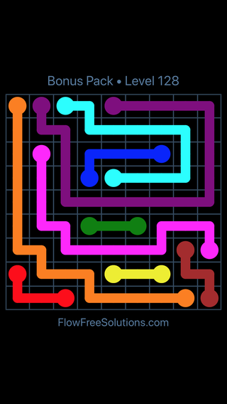 Solution and Answer to the Puzzle for Flow Free Bonus Pack Level 8