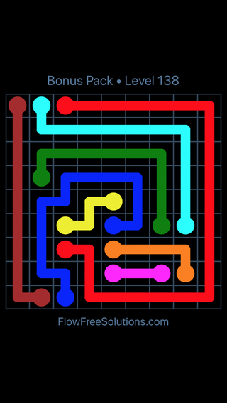 Solution and Answer to the Puzzle for Flow Free Bonus Pack Level 18