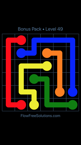 Solution and Answer to the Puzzle for Flow Free Bonus Pack Level 19