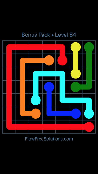 Solution and Answer to the Puzzle for Flow Free Bonus Pack Level 4