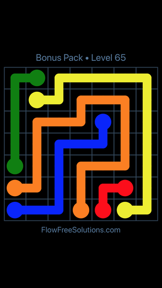 Solution and Answer to the Puzzle for Flow Free Bonus Pack Level 5