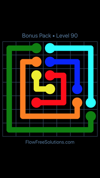 Solution and Answer to the Puzzle for Flow Free Bonus Pack Level 30