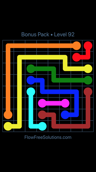 Solution and Answer to the Puzzle for Flow Free Bonus Pack Level 2
