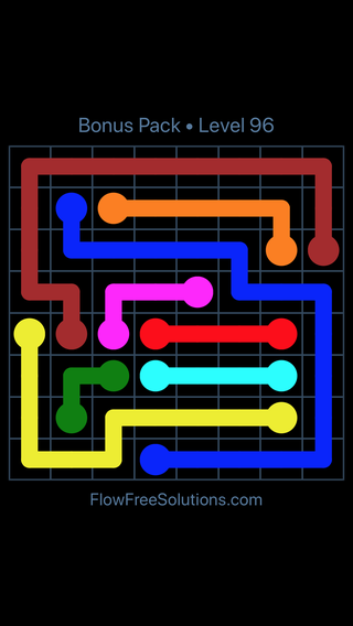 Solution and Answer to the Puzzle for Flow Free Bonus Pack Level 6